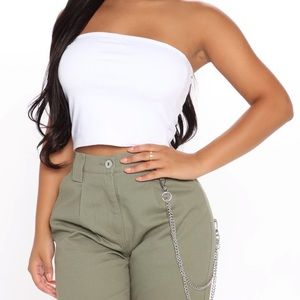White Tube Crop Top